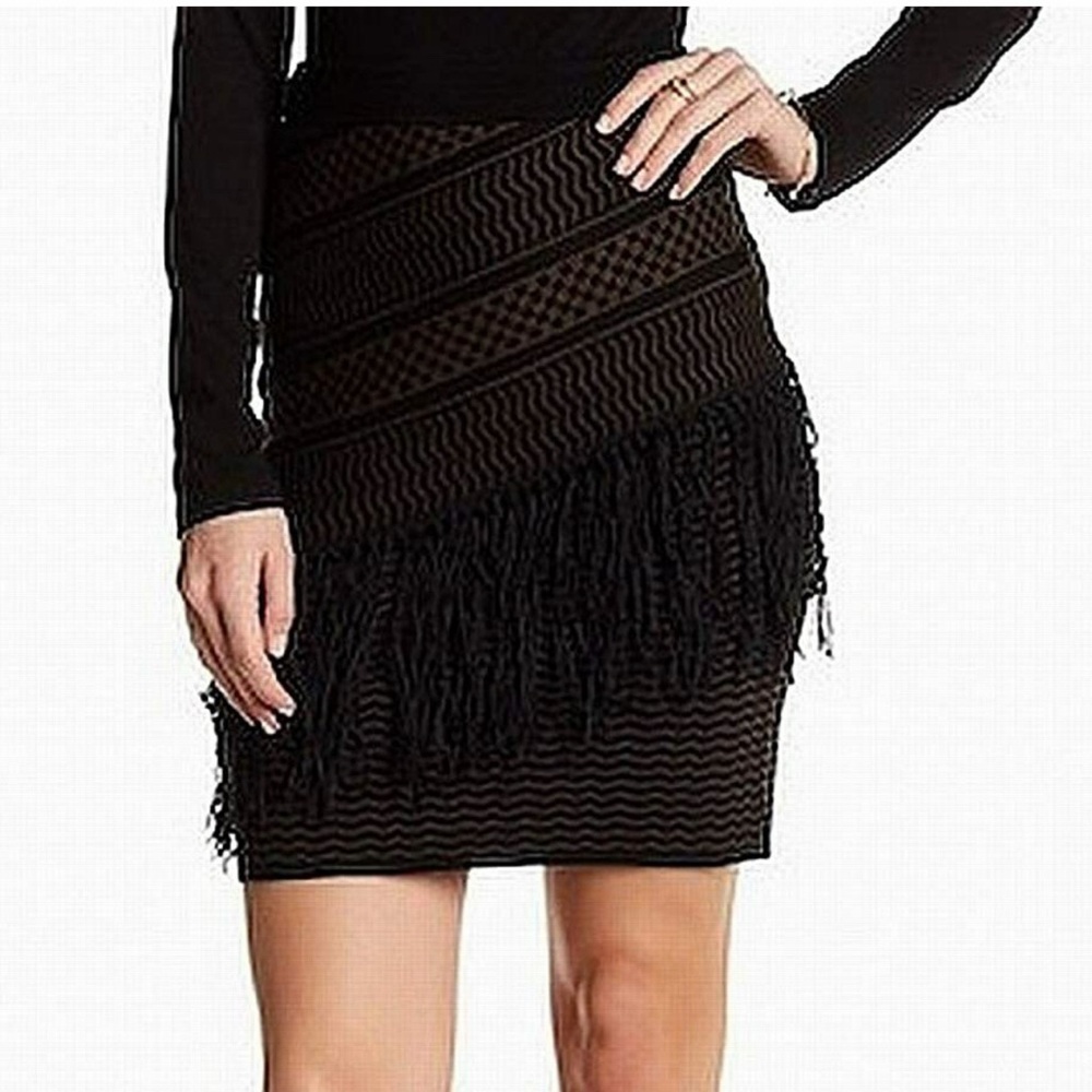 Romeo & Juliet Couture Black Fringe Skirt